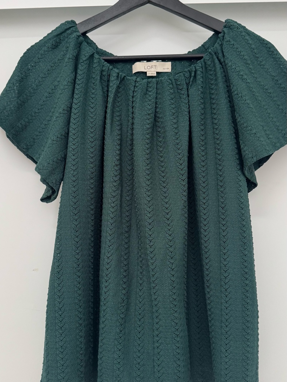 LOFT Forest Green Textured Women's Top